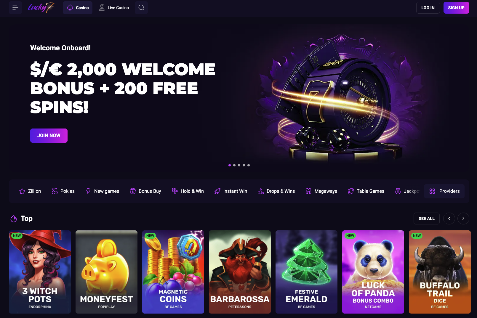 Lucky7Even Casino screenshot