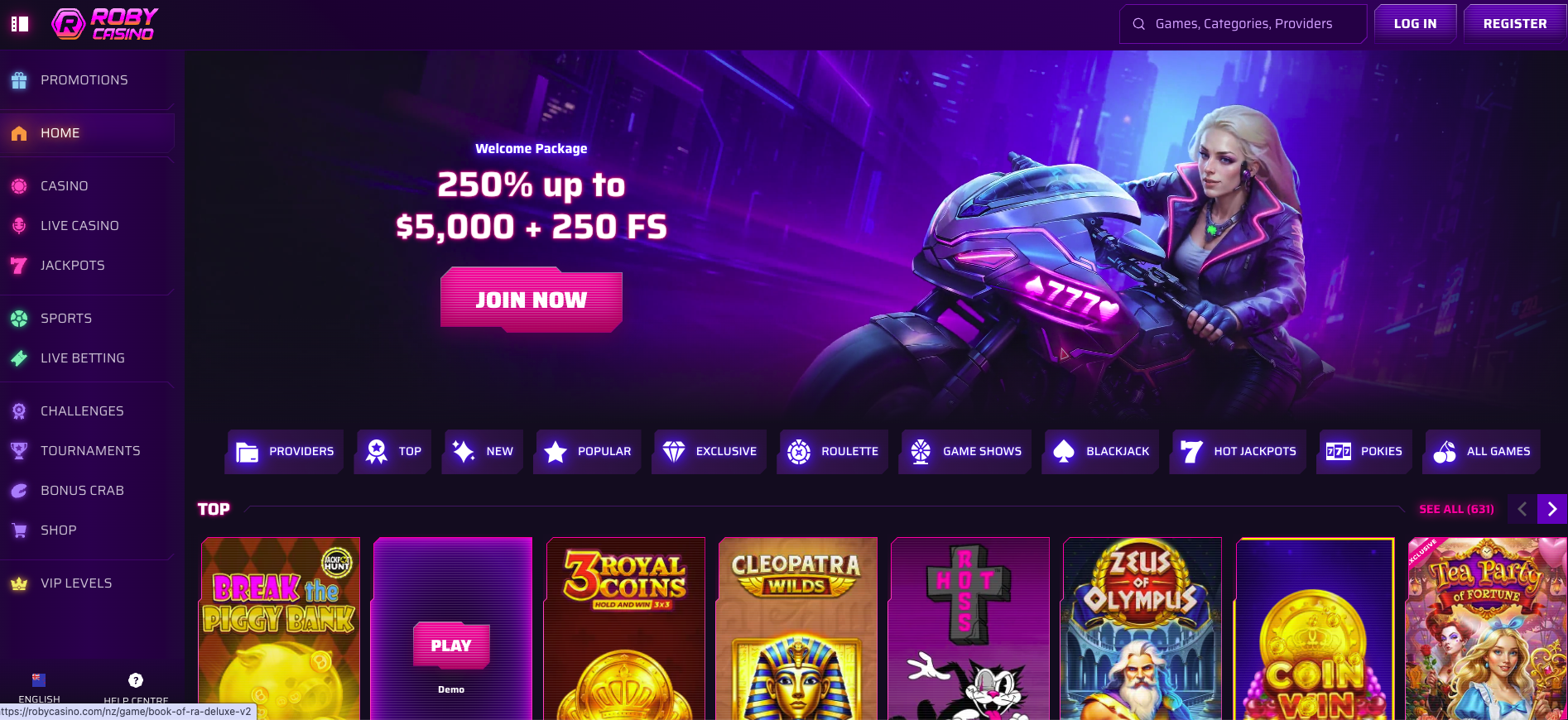 Roby Casino Casino screenshot