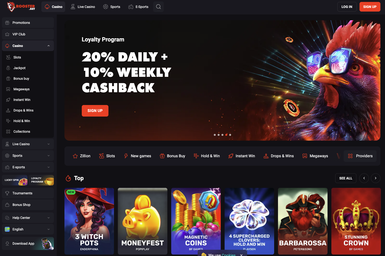 Rooster Bet Casino screenshot